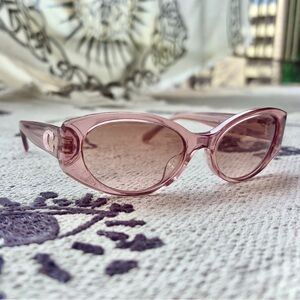 Coach Transparent Pink Oval Sunglasses for Women
